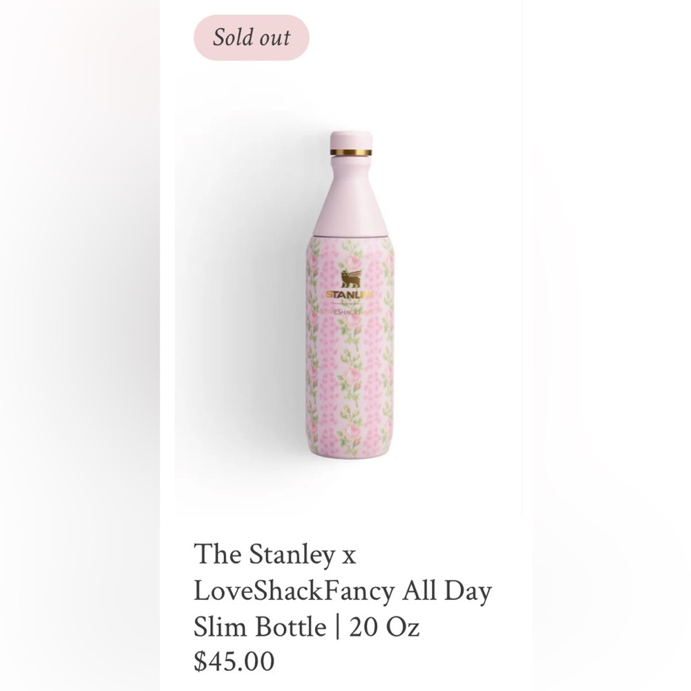 The Stanley X LoveShackFancy All Day Slim Bottle | 20 Oz